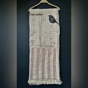 🎁Piscatextil Throw Blanket - Blush Hearts and Bow - Cotton - Valentine’s Throw